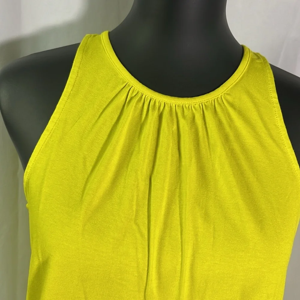 NWT Banana Republic Factory Chartreuse Sleeveless Smocked Waist Dress